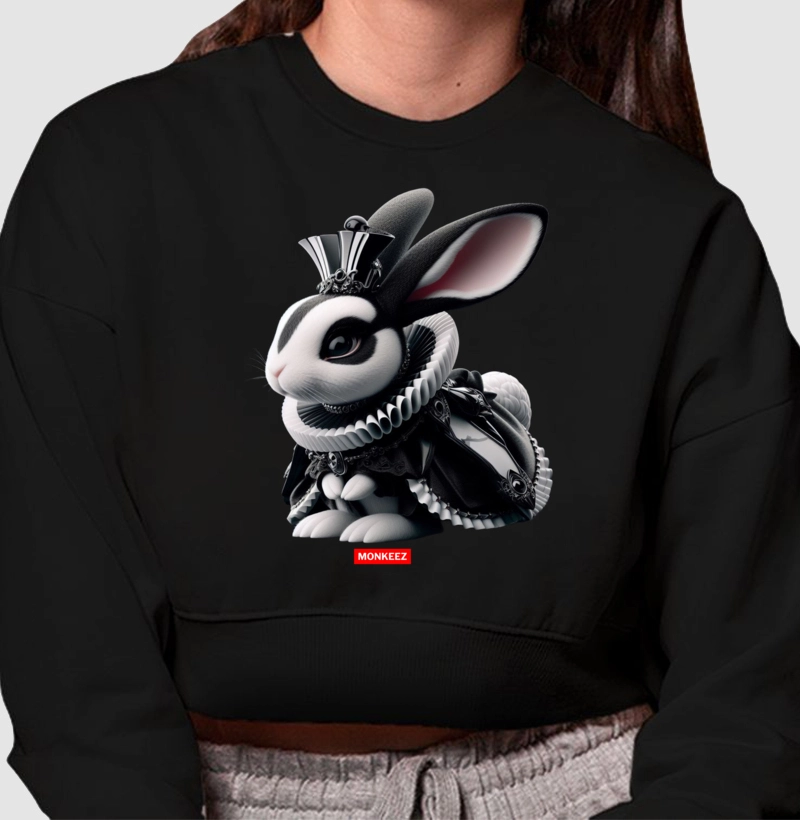 Moletom Cropped Bunny Queen