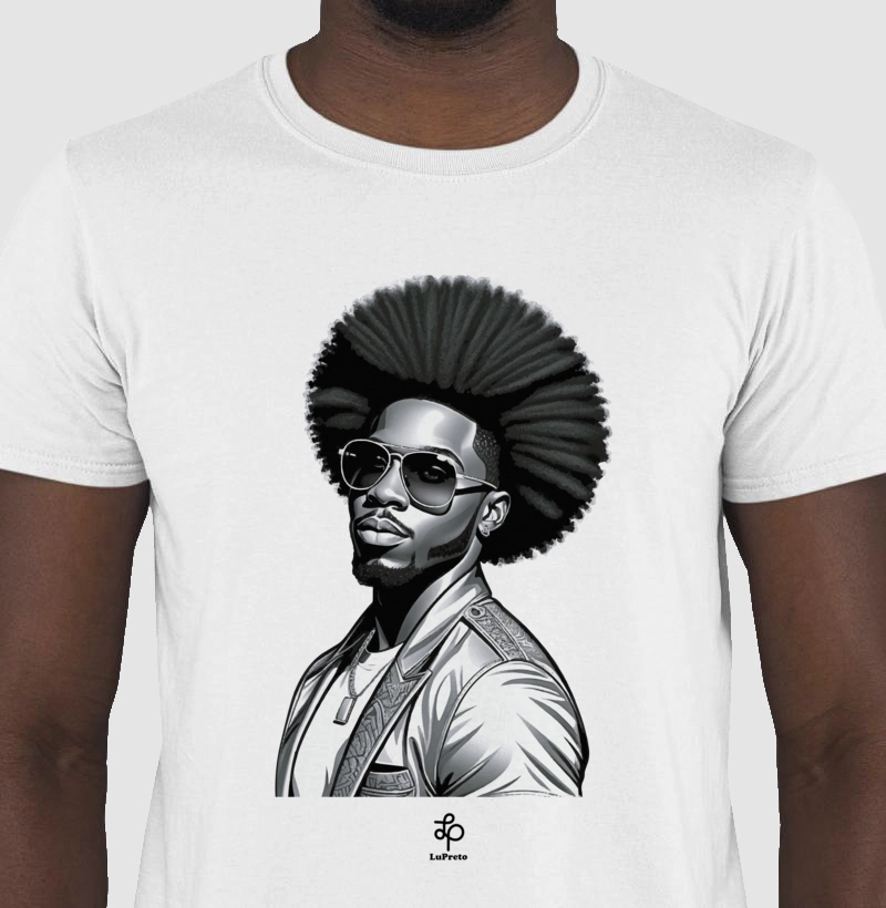 Homem Black Power - preto e branco