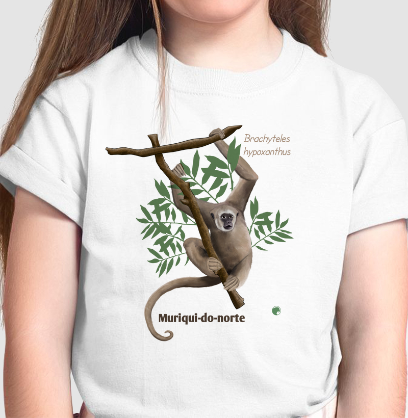 Camiseta infantil muriqui-do-norte