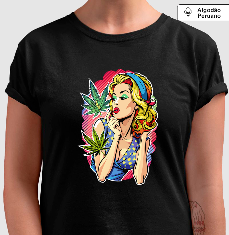 Camiseta Algodão Peruano Pop Green Diva