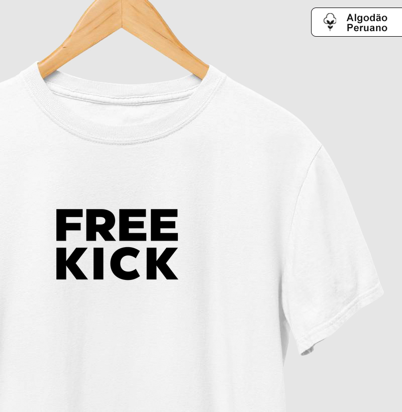 CAMISETA ALGODÃO PERUANO FREE KICK LOGO PRETO CENTRAL