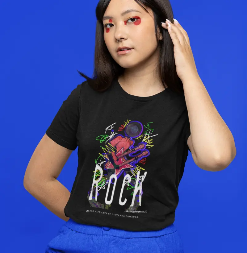 Camiseta Adulto Rock On by Giovanna Camargo