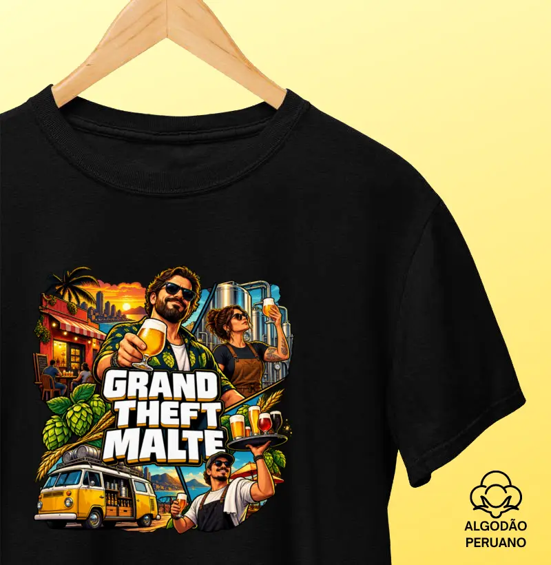 Grand Theft Malte - Camiseta Algodão Peruano