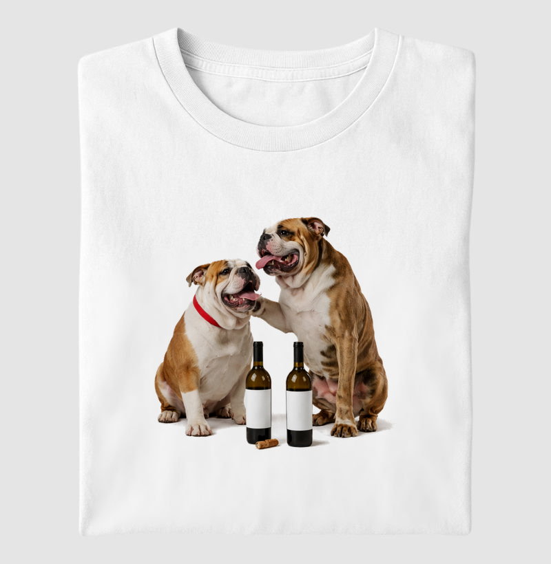 2 cachorros e 2 vinhos