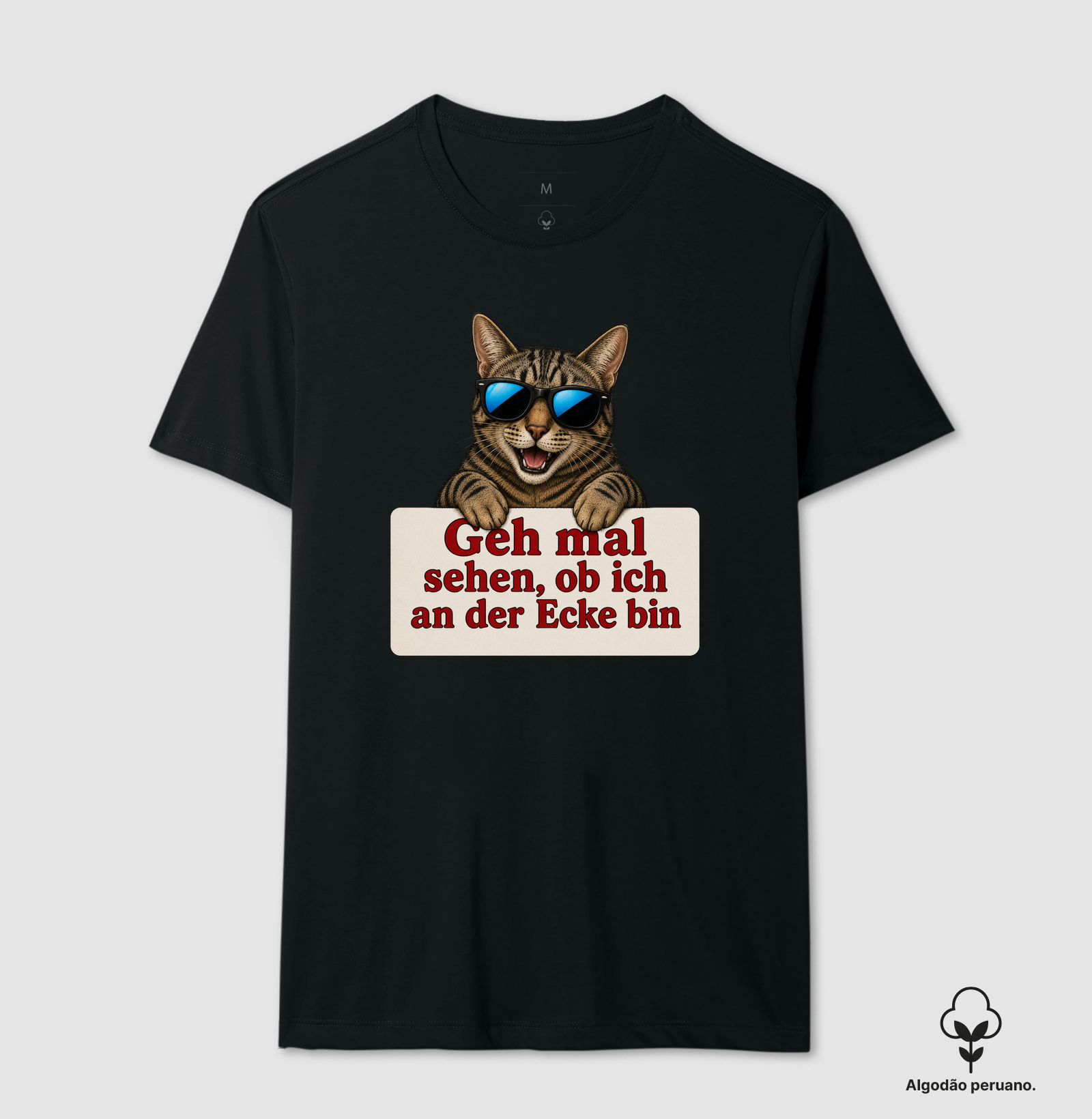 Gato Sarcástico - Camiseta Algodão Peruano