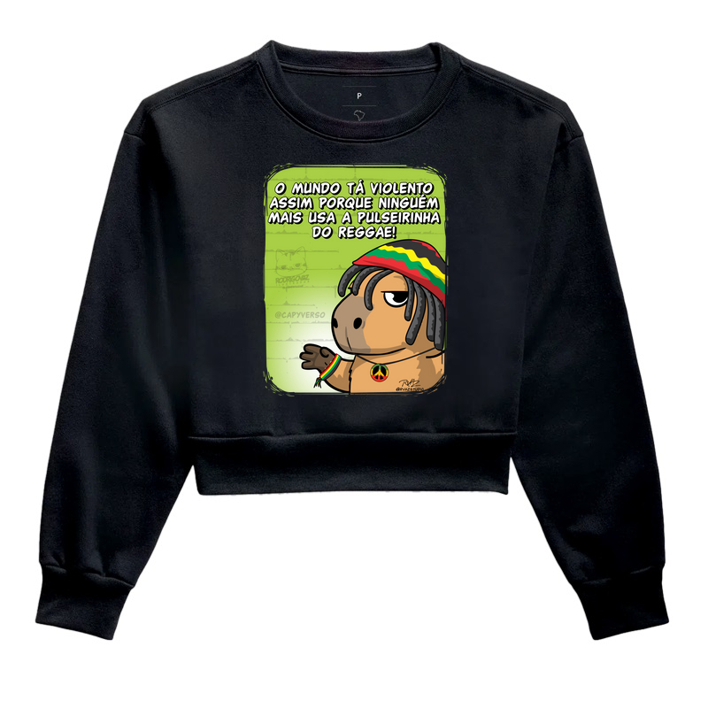 Camiseta Capivara Reggae - Cropped Moletom