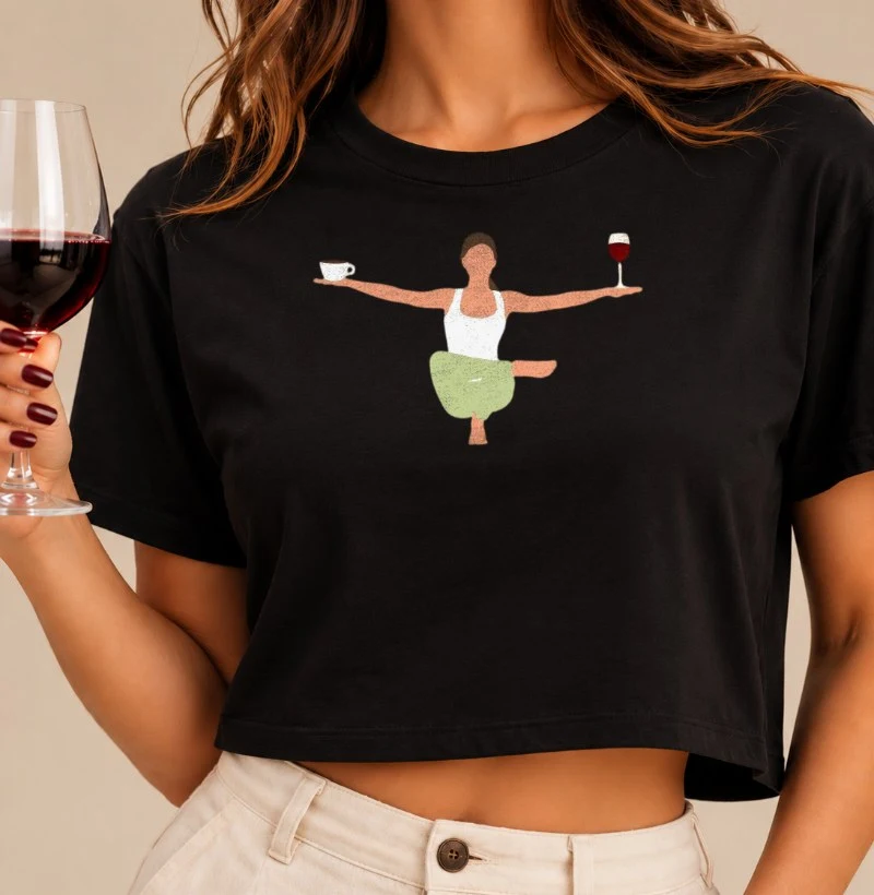Camiseta Yoga x Café e Vinho