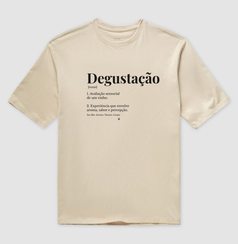 Camiseta Oversized Degustação — Wine Dictionary