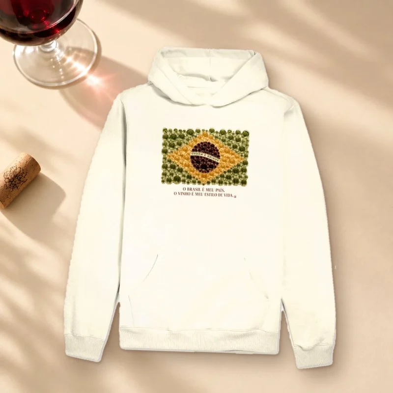 Hoodie Moletom Vinho - Brasil em Taças - Hoodie Moletom