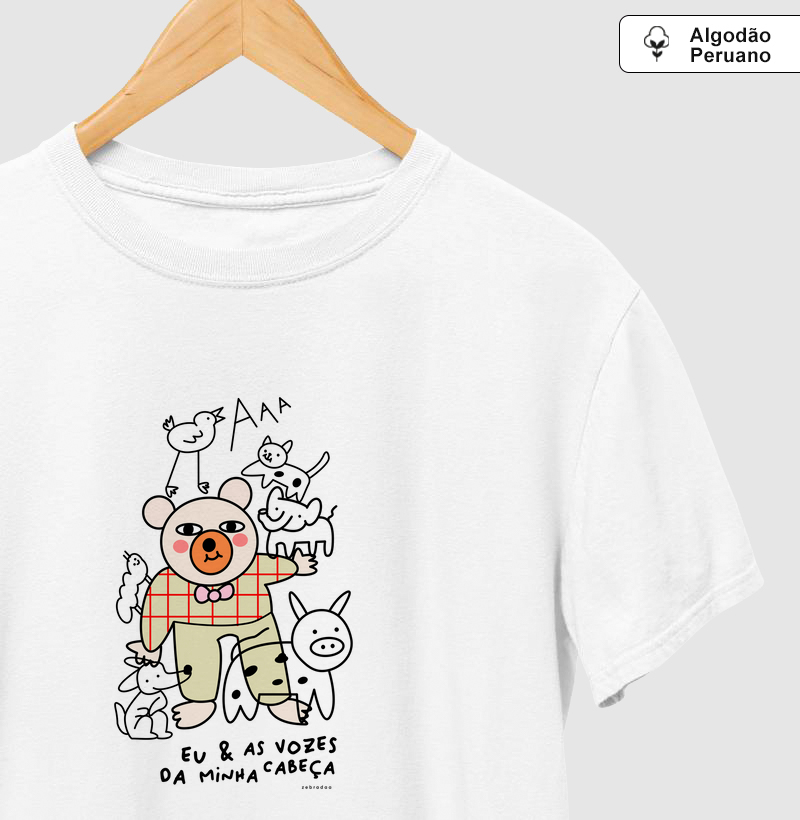 Camiseta Algodão Peruano Vozes - Zebradaa 