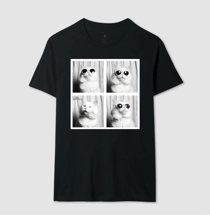 Camiseta Ensaio Fotografico Gato Branco
