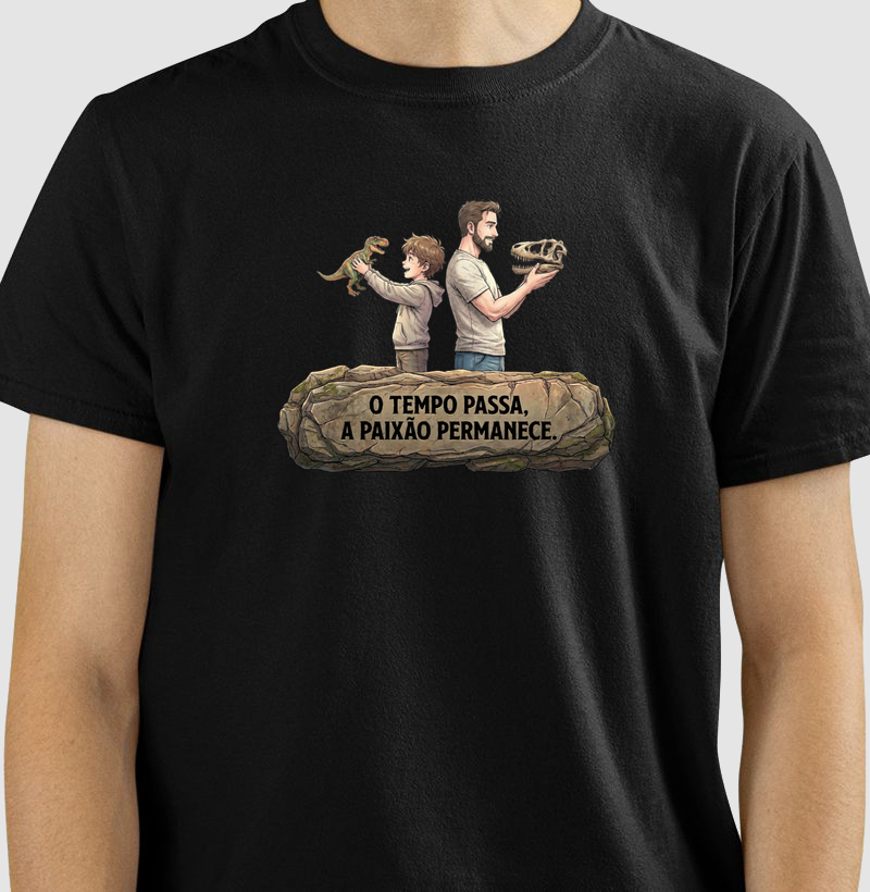 Camiseta Dinossauro A Paixão Permanece Algodão Premium Dinoloco