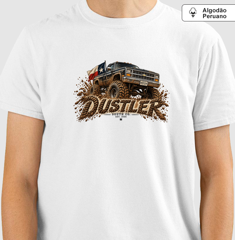 Camiseta Country Masculina Dustler Mud Truck Texas 4x4
