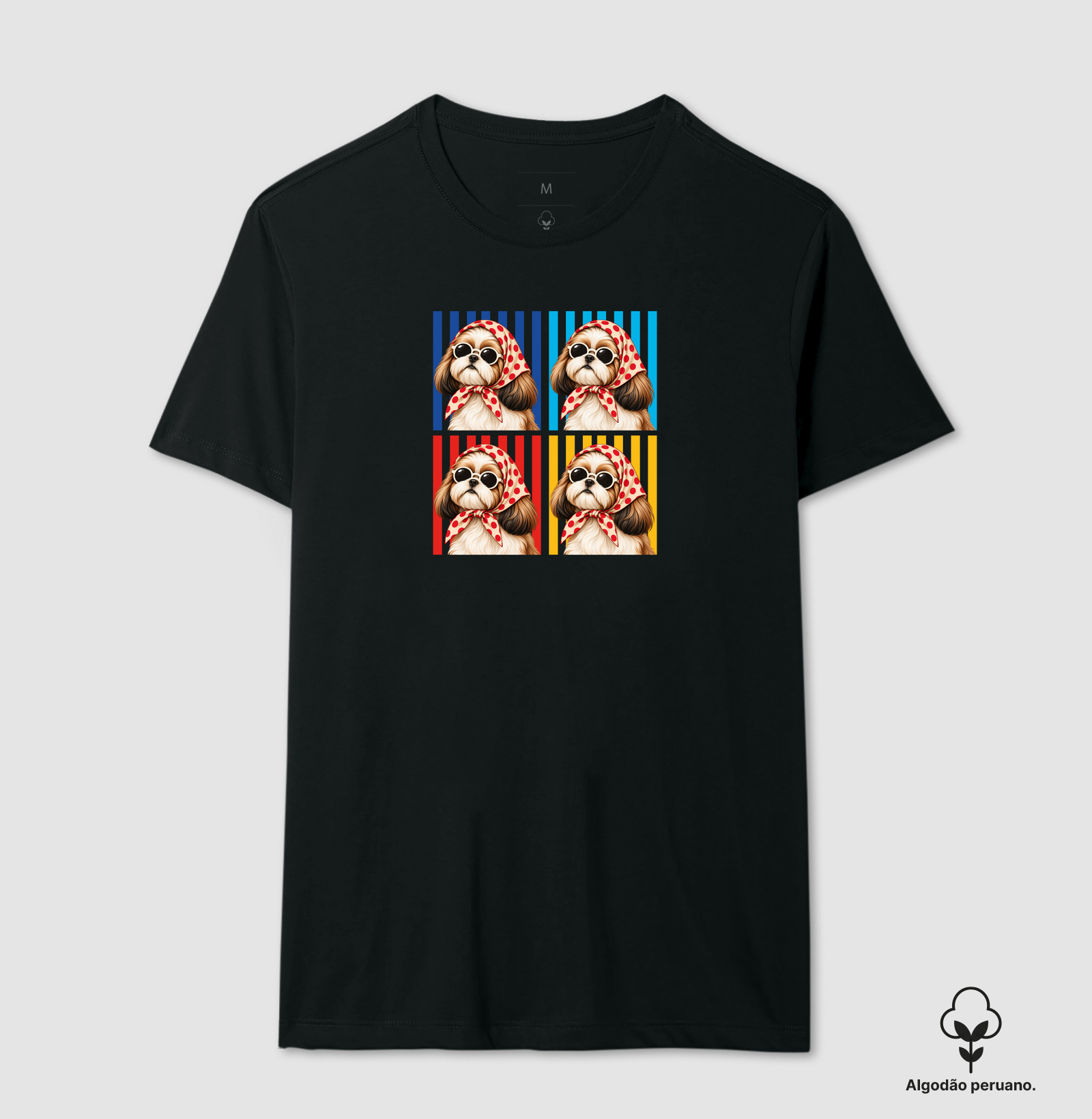 Grid Shih Tzu - Camiseta Algodão Peruano