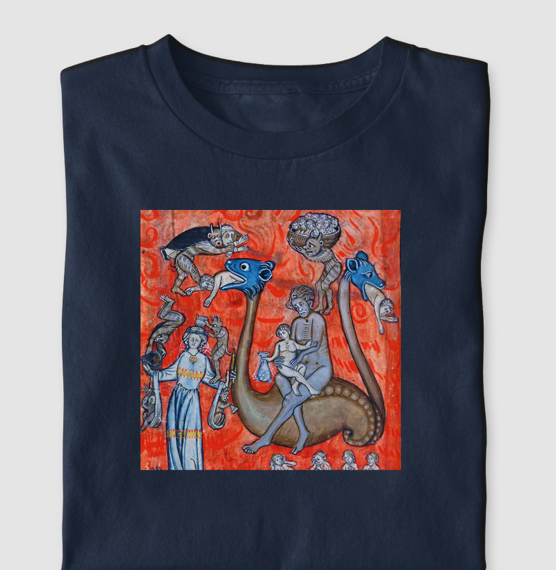 Camiseta Punição Eterna: Cenas do Inferno (século XIV)