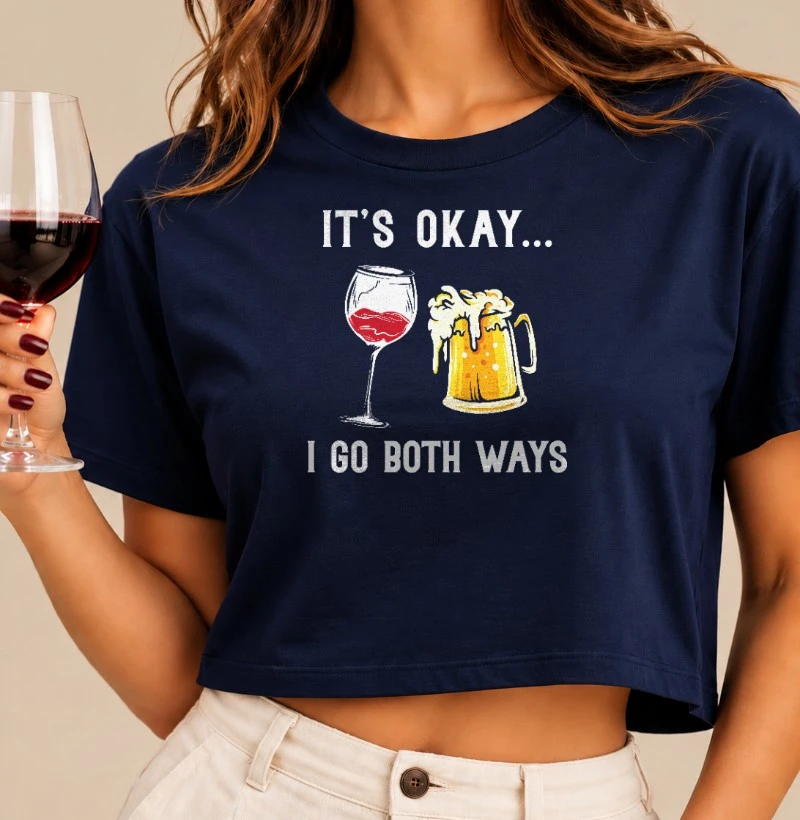  Camiseta Vinho ou Cerveja - Cropped
