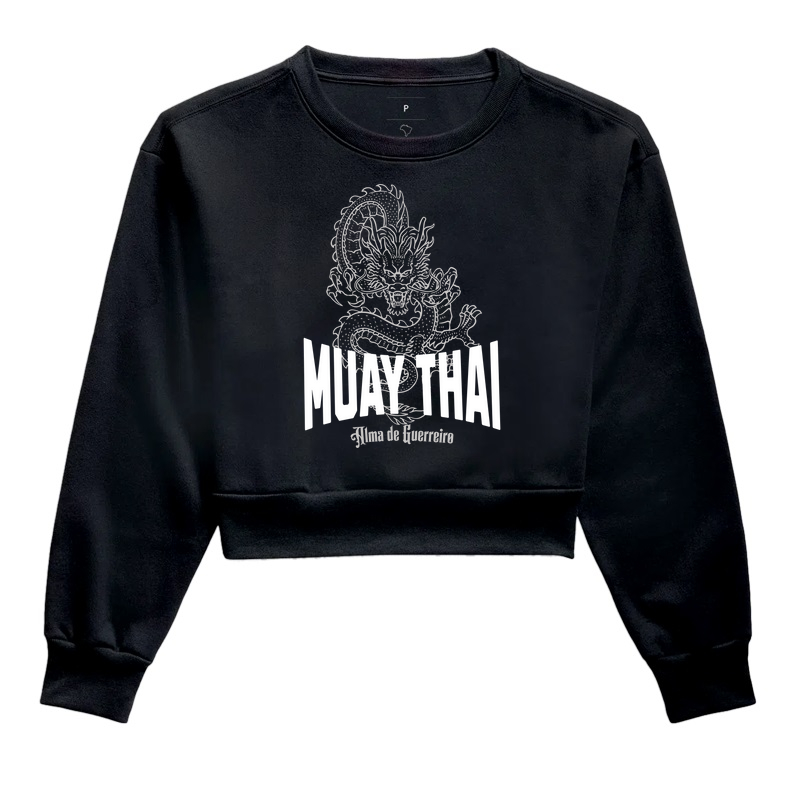 Cropped Moletom ADG Artes Marciais - Muay Thai Dragon