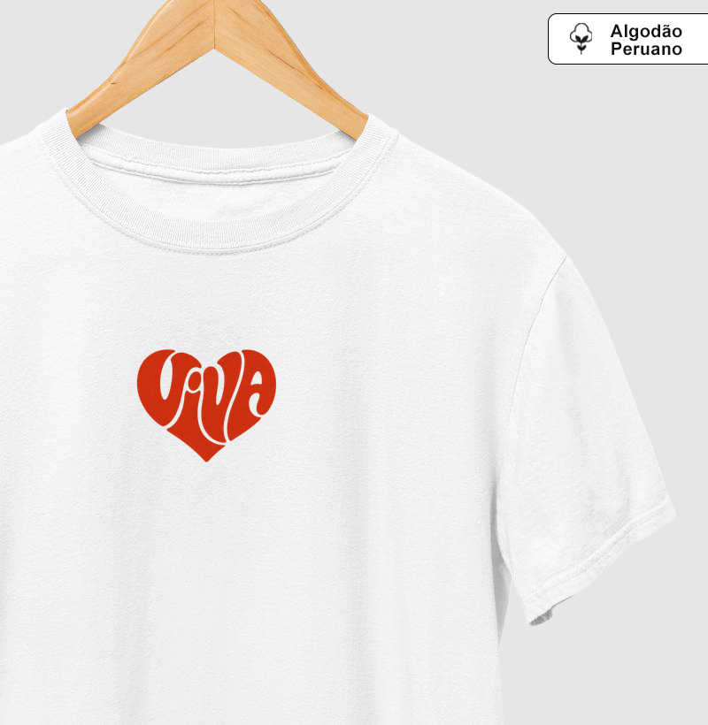 VIVA OFICIAL CO. - heart - Camiseta Algodão Peruano