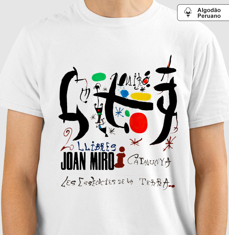 Camiseta Branca Algodão Peruano Miró Catalunya Arte