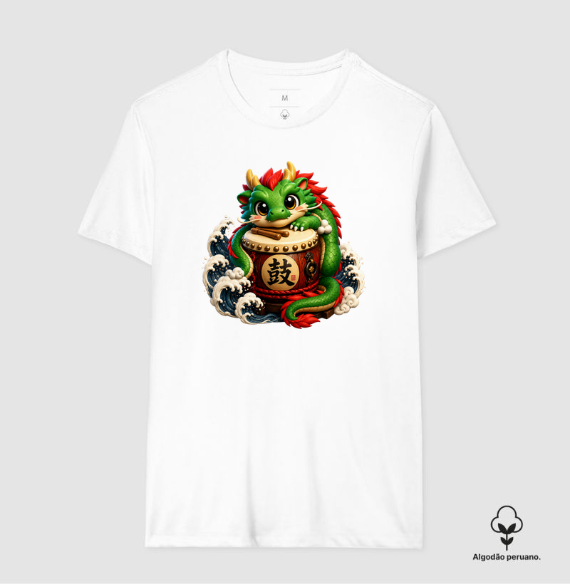 Taiko - O Pulso do Dragão - Camiseta Algodão Peruano