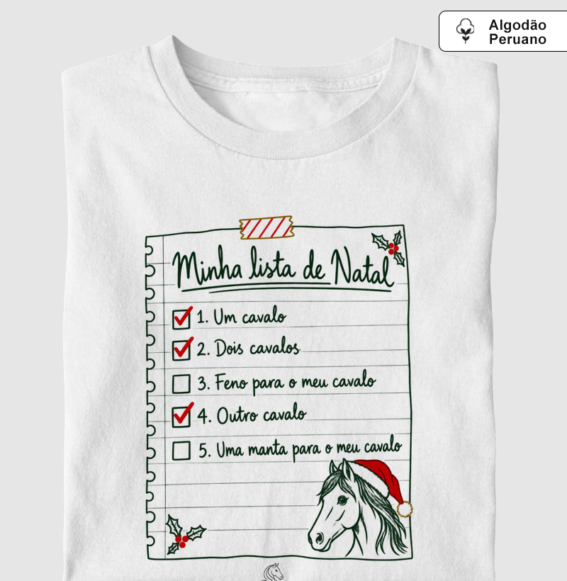 Lista de Natal PREMIUM  - Camiseta Algodão Peruano