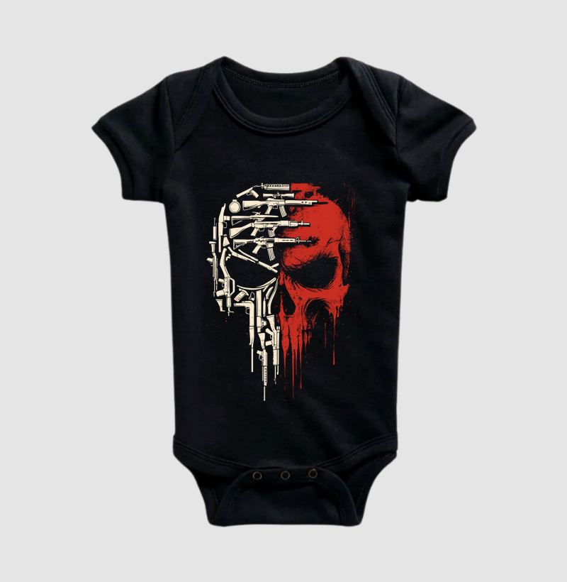 Body Infantil Militar Punisher Guns Magnata556