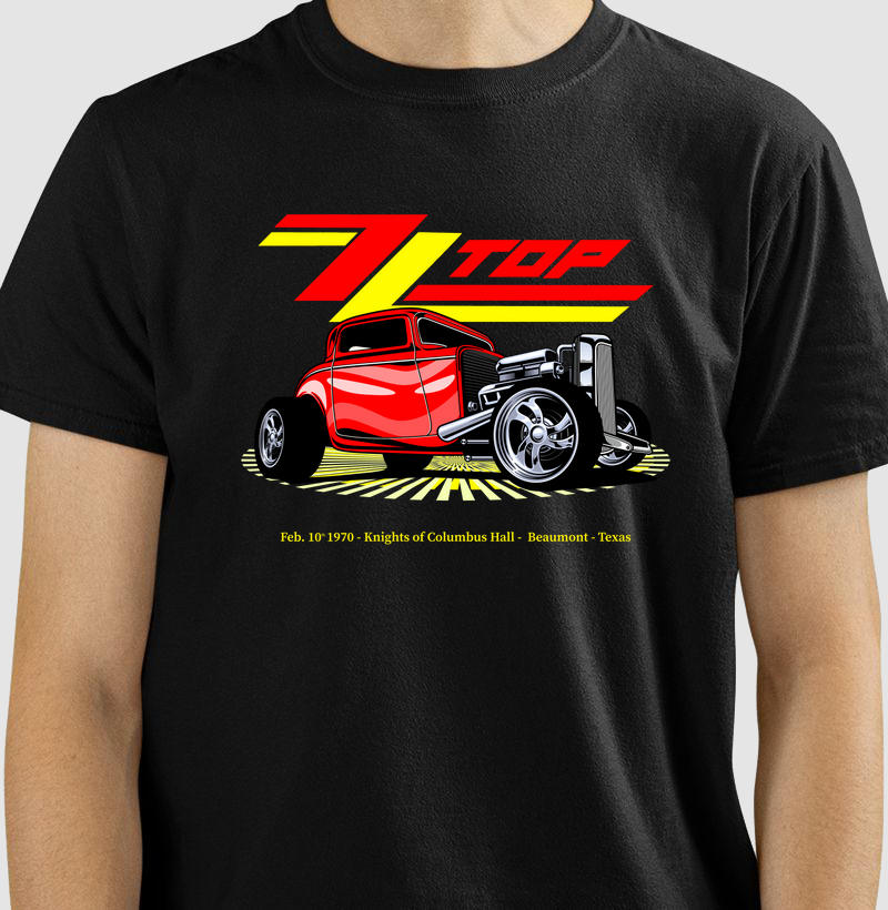 CAMISETA COM ESTAMPA ZZTOP