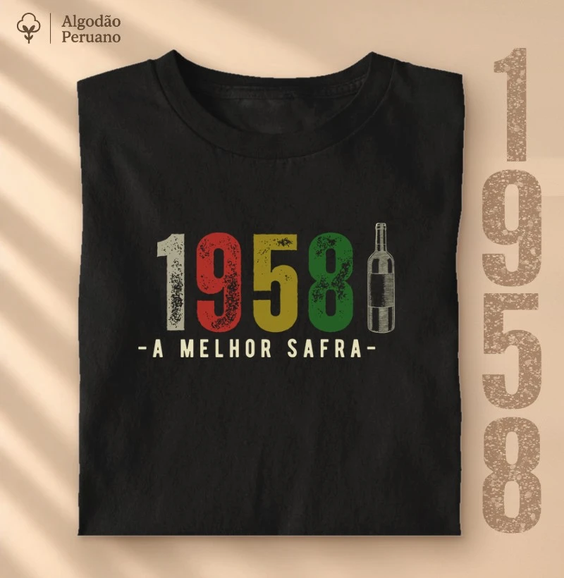 Camiseta A Melhor Safra 1958 - Camiseta Algodão Peruano