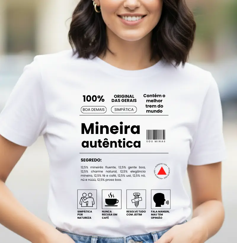 Camiseta Orgulho Mineiro | Rótulo 100% Mineira