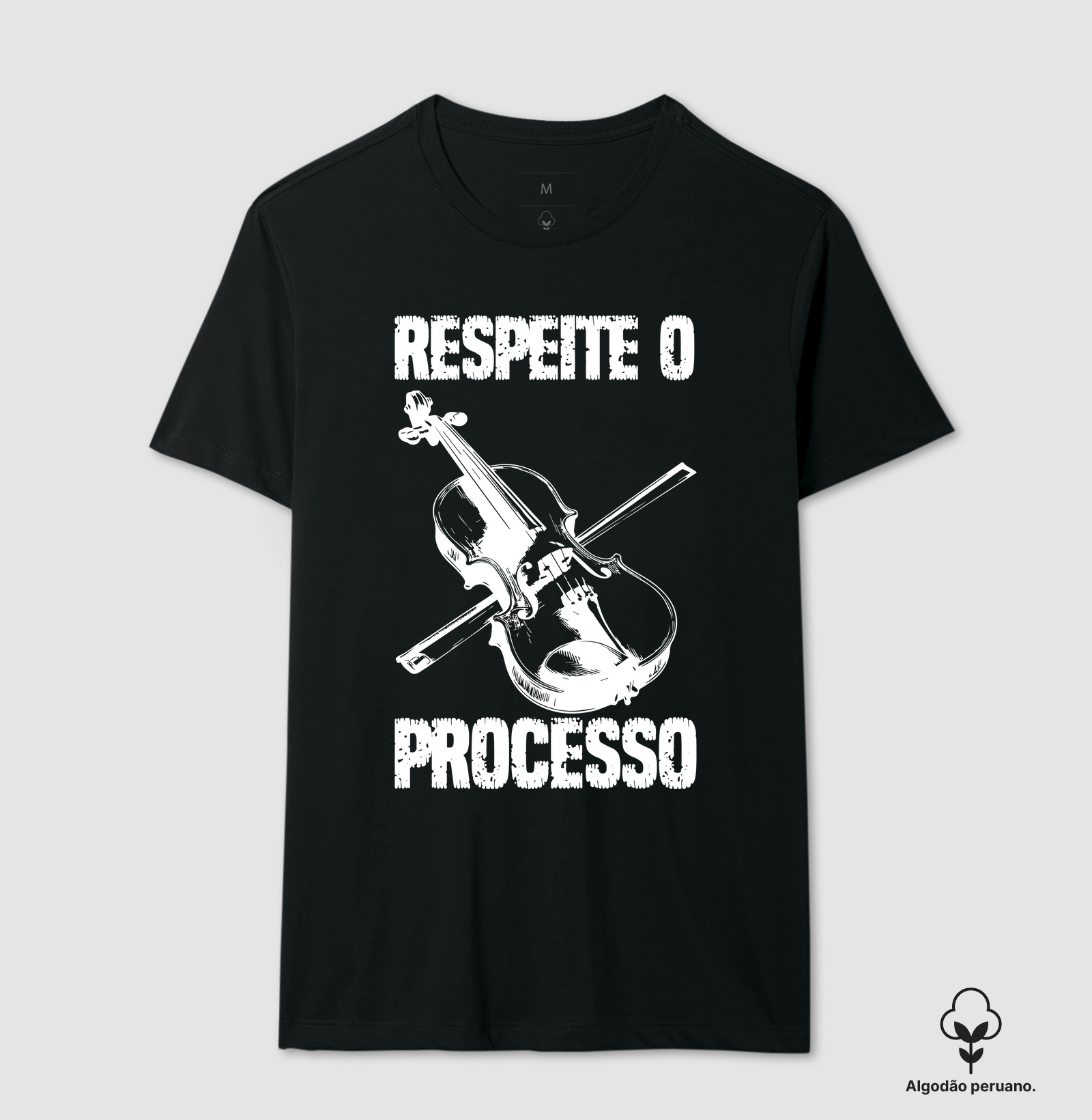 Camiseta Violino Premium - Respeite o Processo - Algodão Pima Peruano