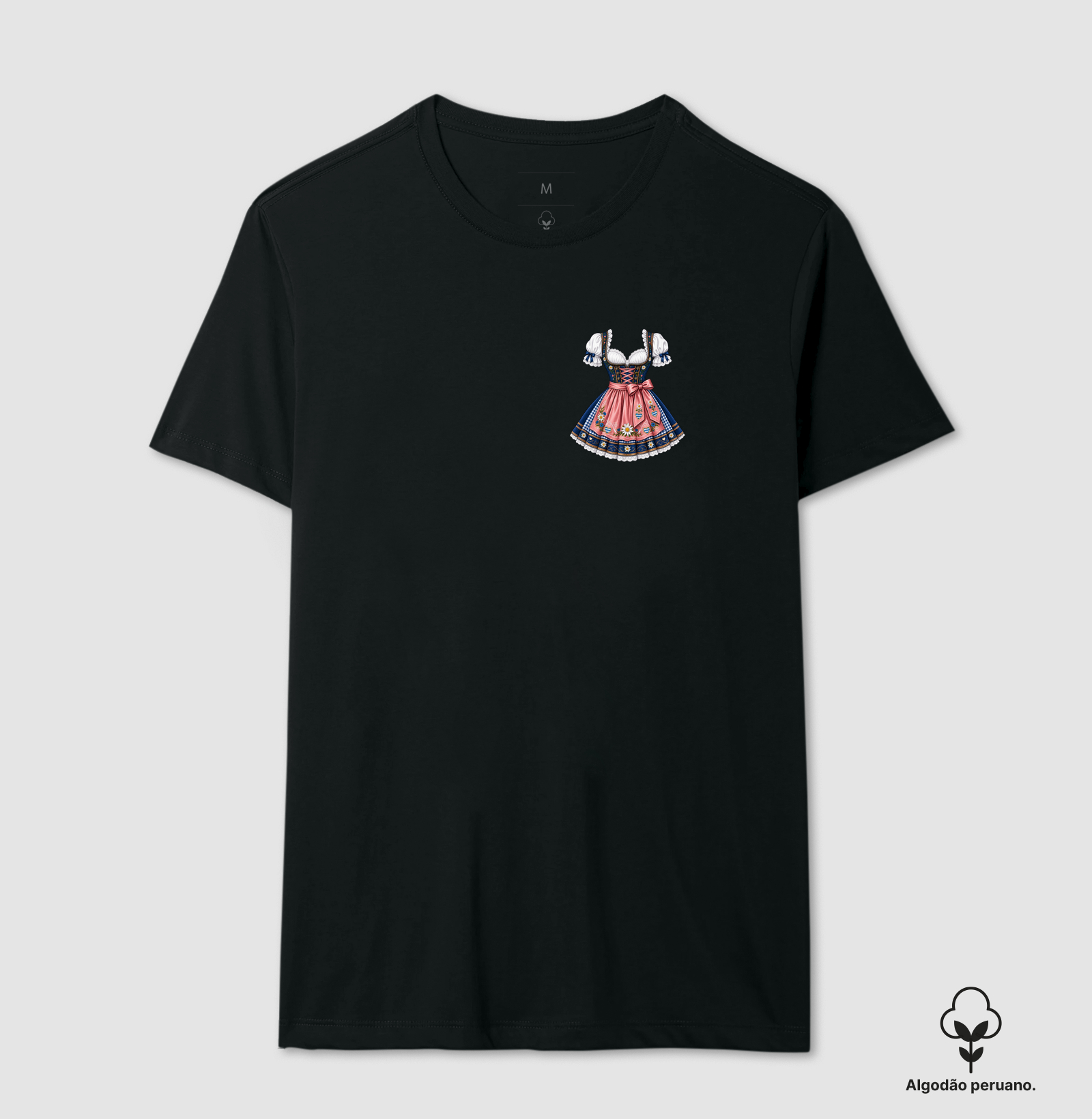 Dirndl Tradicional Mini - Camiseta Algodão Peruano