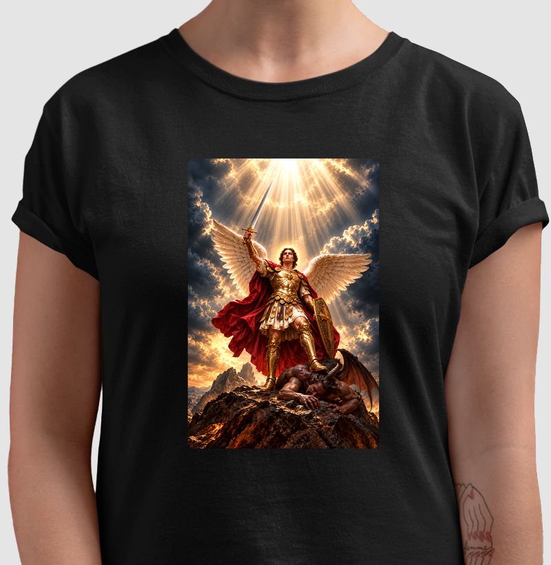 Camiseta Católica São Miguel Arcanjo Vitorioso - Camiseta