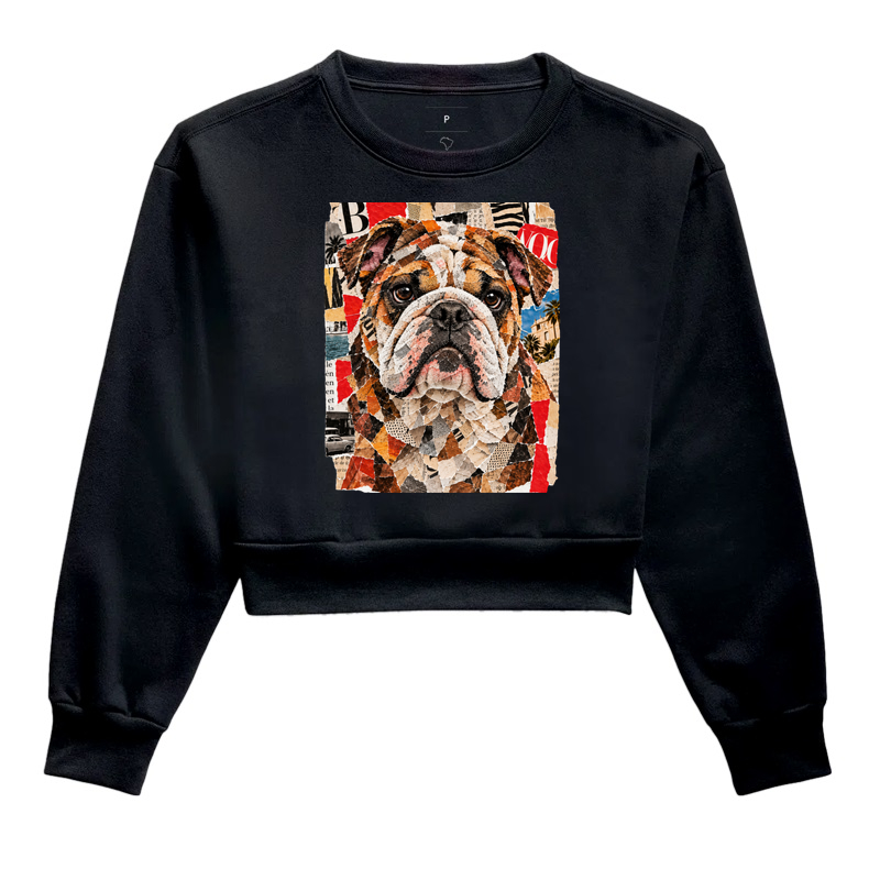 Buldogue Magazine Collage - Cropped Moletom