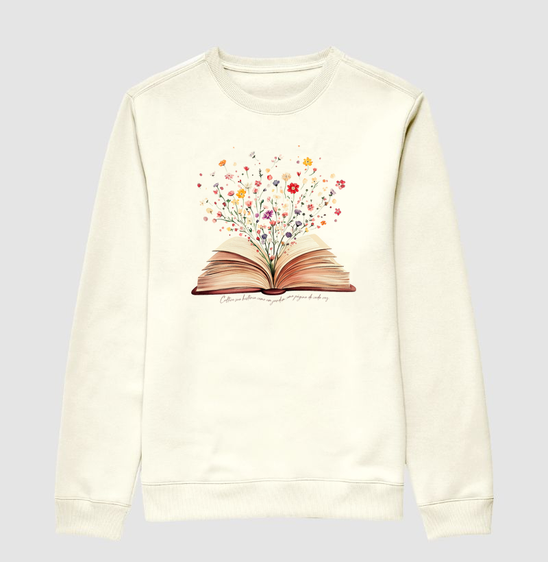 Suéter Moletom Páginas Floridas