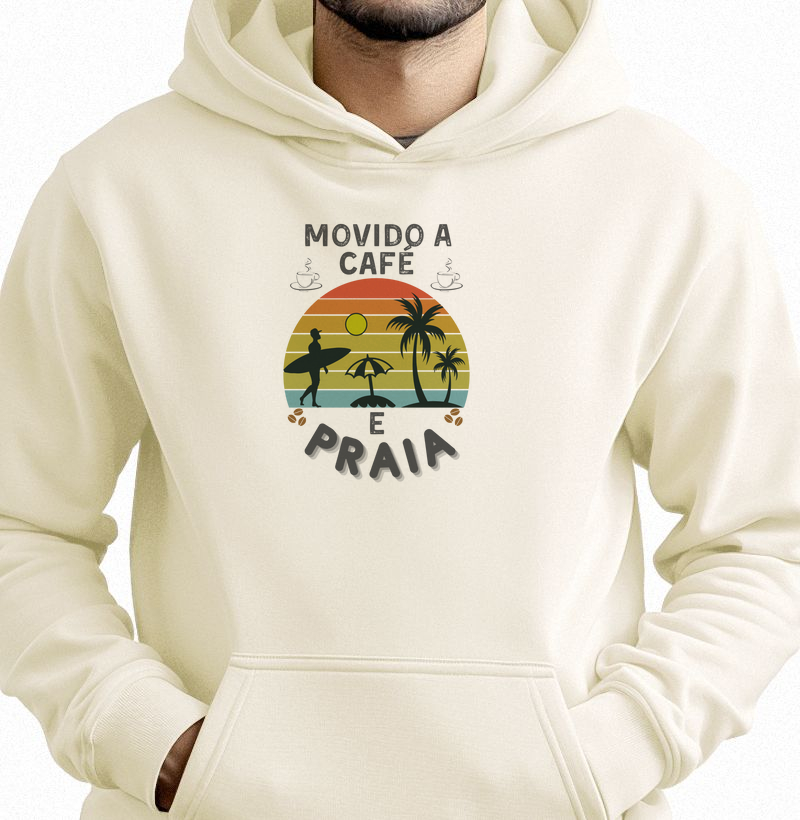 Moletom Movido a Café e Praia Colorido 