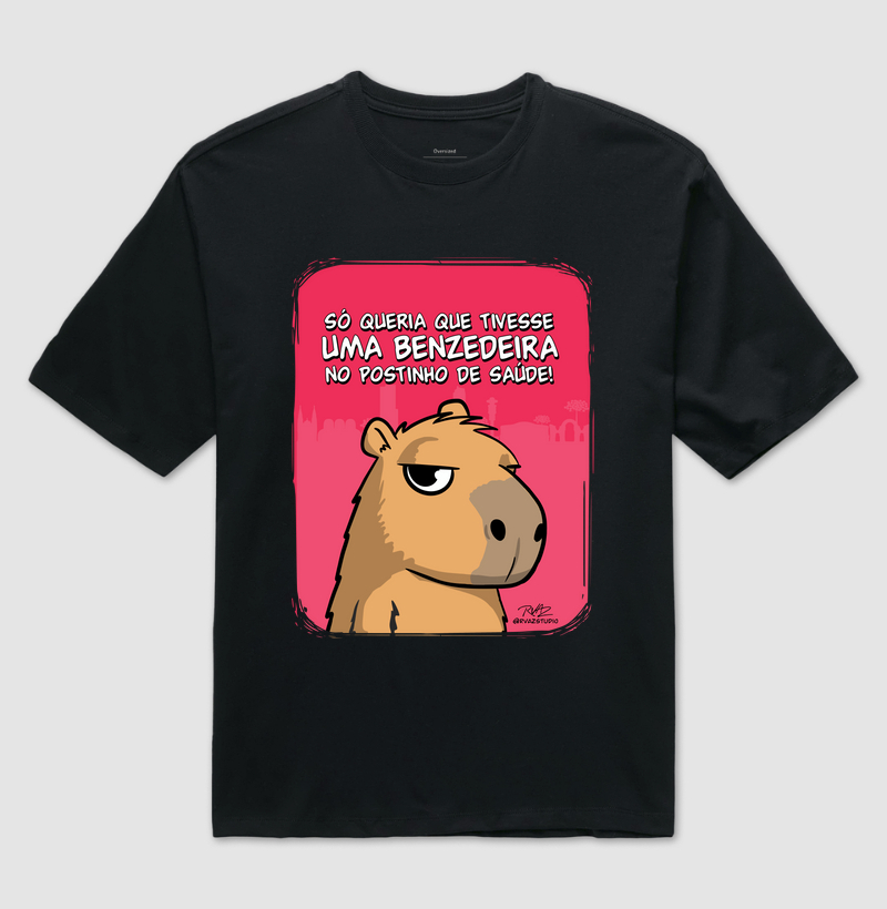 Camiseta Capivara Benzedeira - Camiseta Oversized