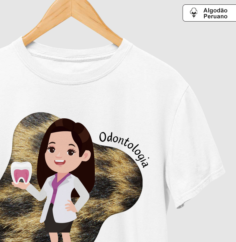 Tee "Boneca Odontologia Animal Print" Código LUX02001