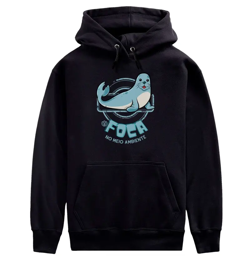 moletom foca no meio ambiente