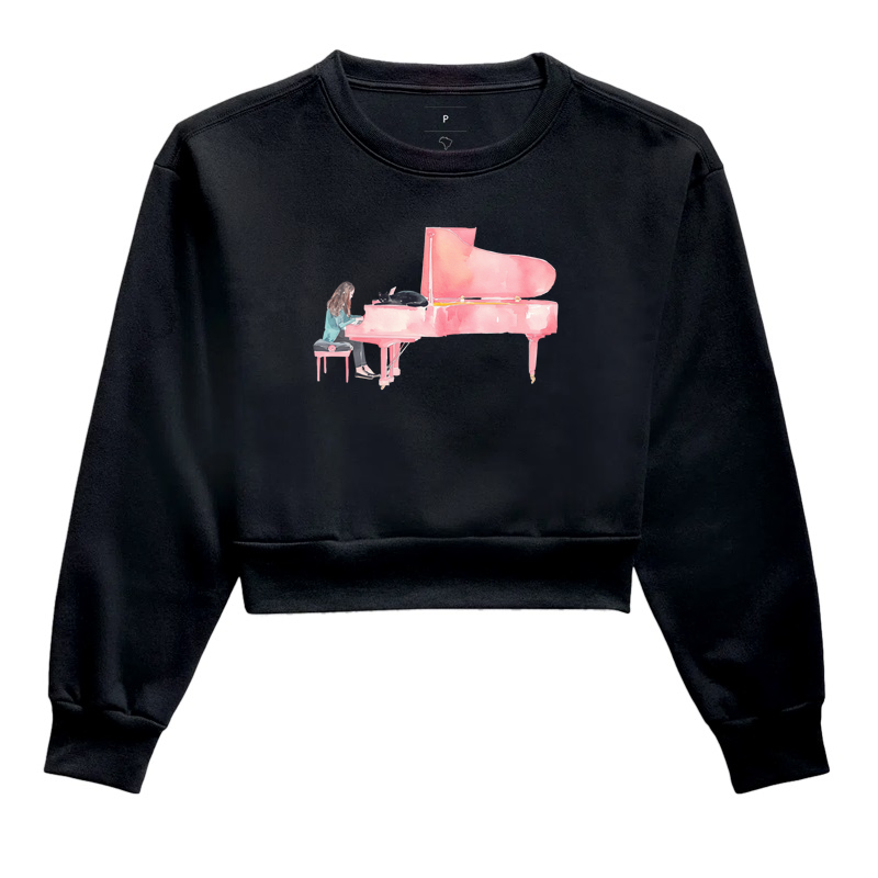 Female Pianist and Cat