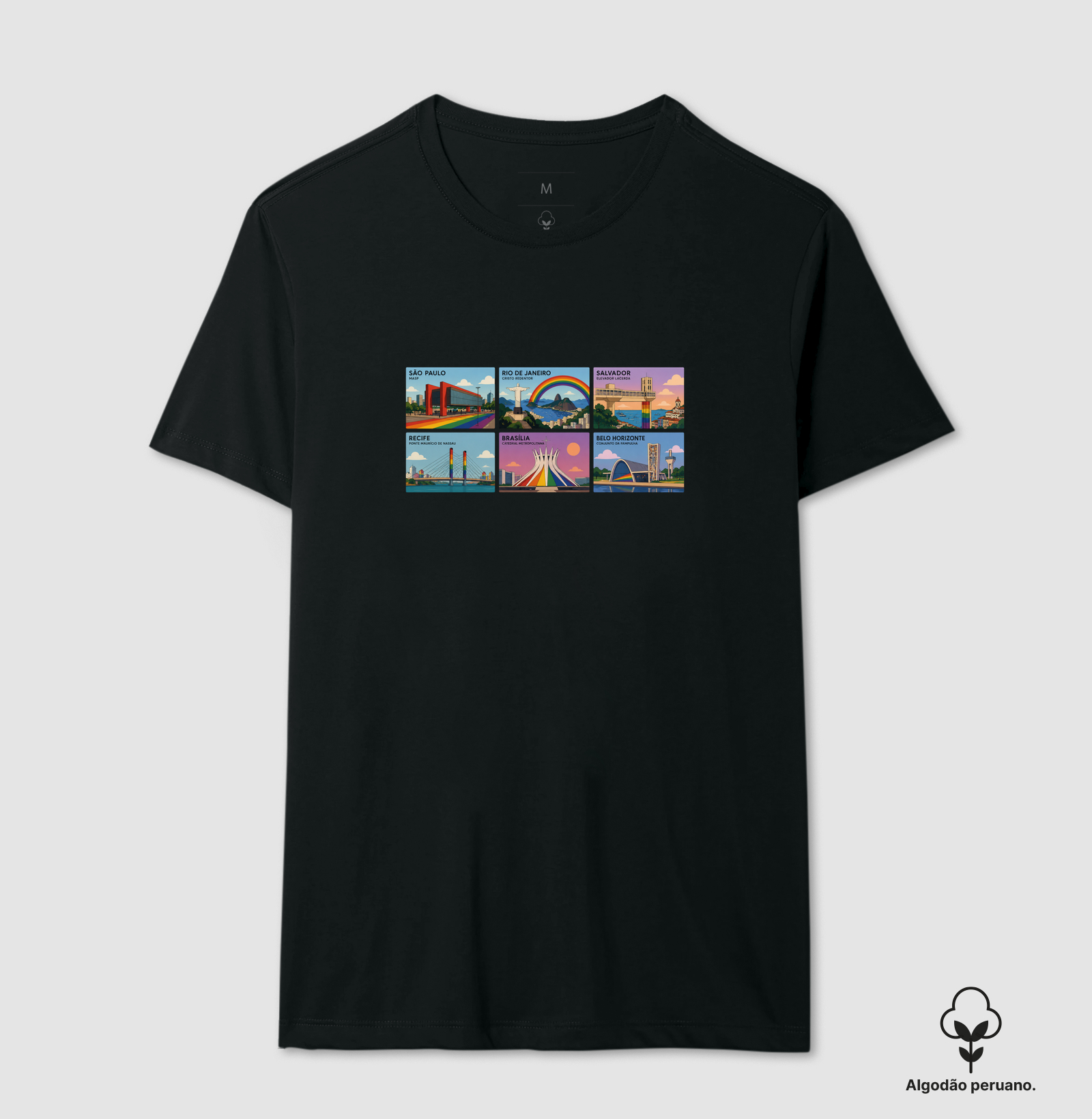 Postais do Orgulho — LGBT, Orgulho Gay, Cidades Brasileiras, Pride | Ô Bicha! - Camiseta Algodão Peruano