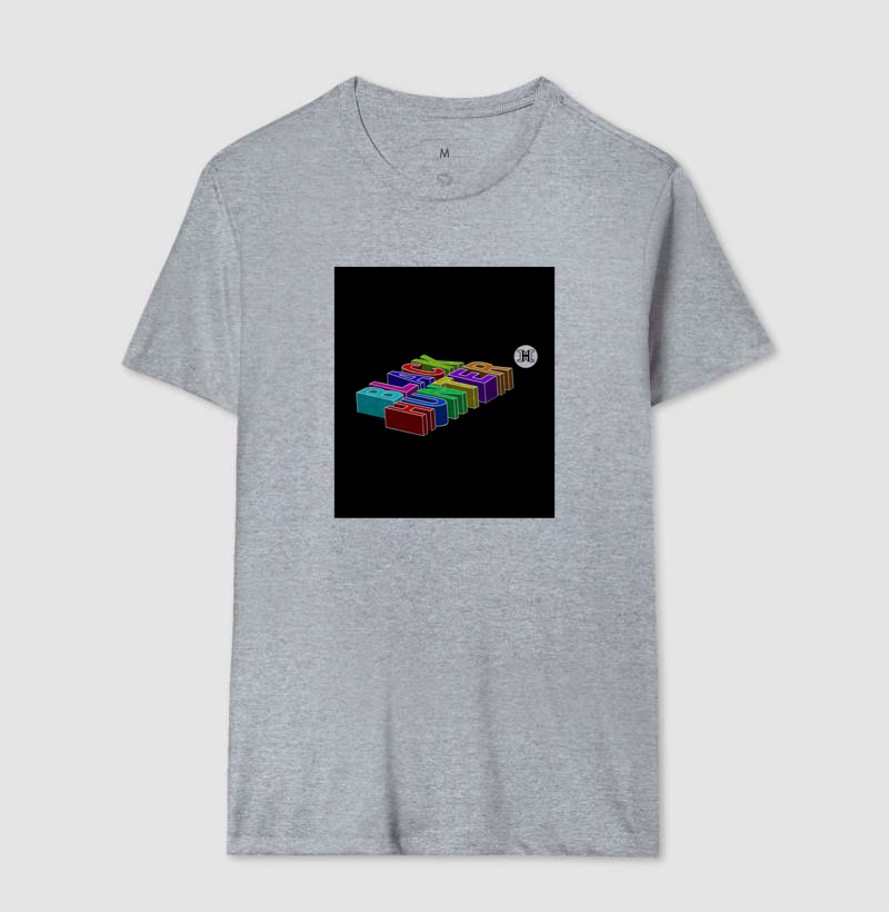 camiseta letras deitadas colors black hunter