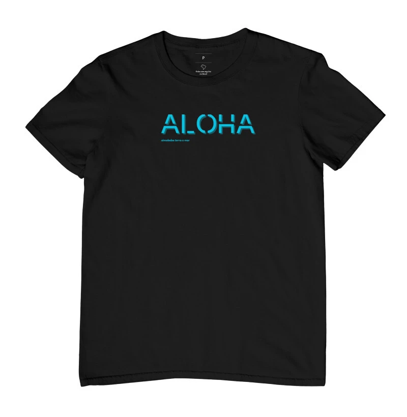 Camiseta Aimobaba Aloha masculina preta