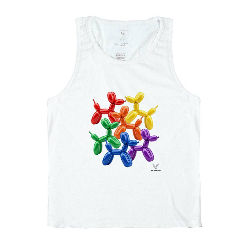 Cachorros de balões arco íris 