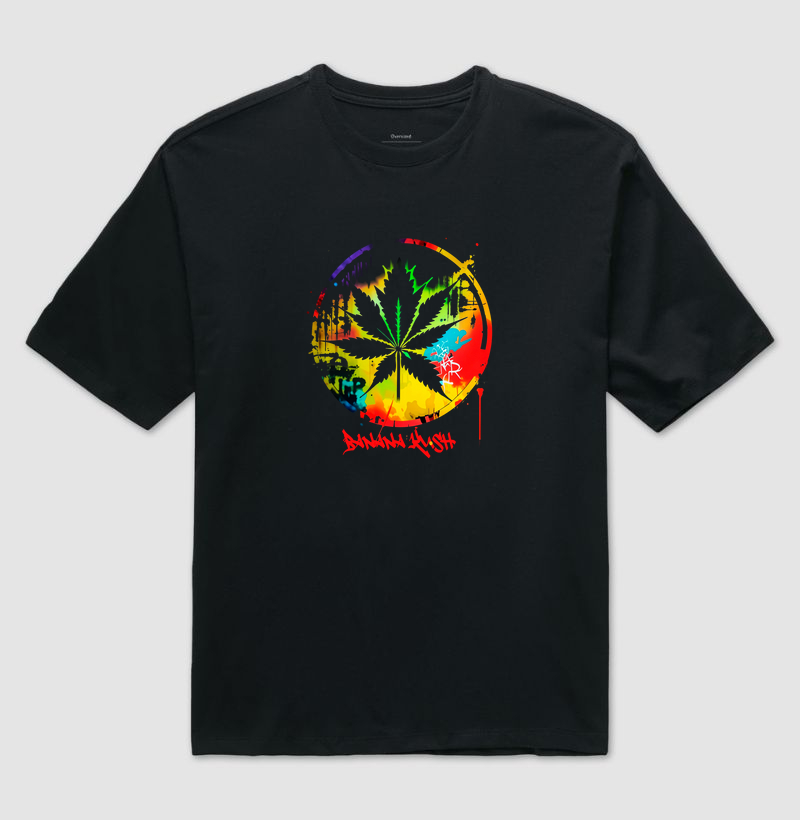 Folha Cannabis Aquarela Oversized