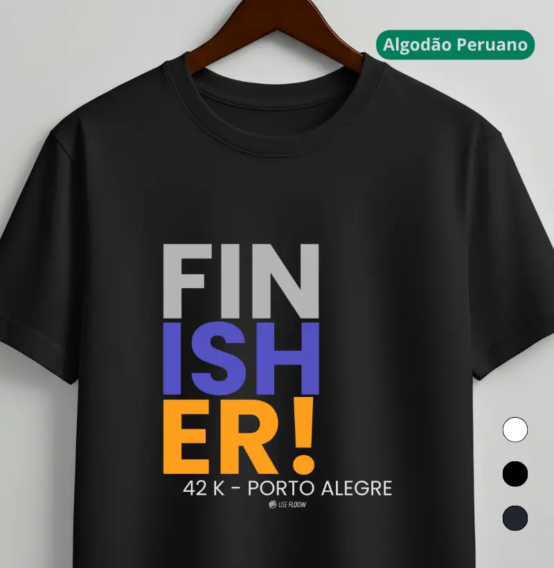 Camiseta Algodão Peruano Maratona - Finisher 42 K Porto Alegre