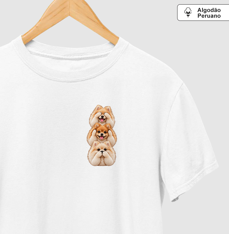 Ver, ouvir e falar versão Spitz (minimal) - Camiseta Algodão Peruano