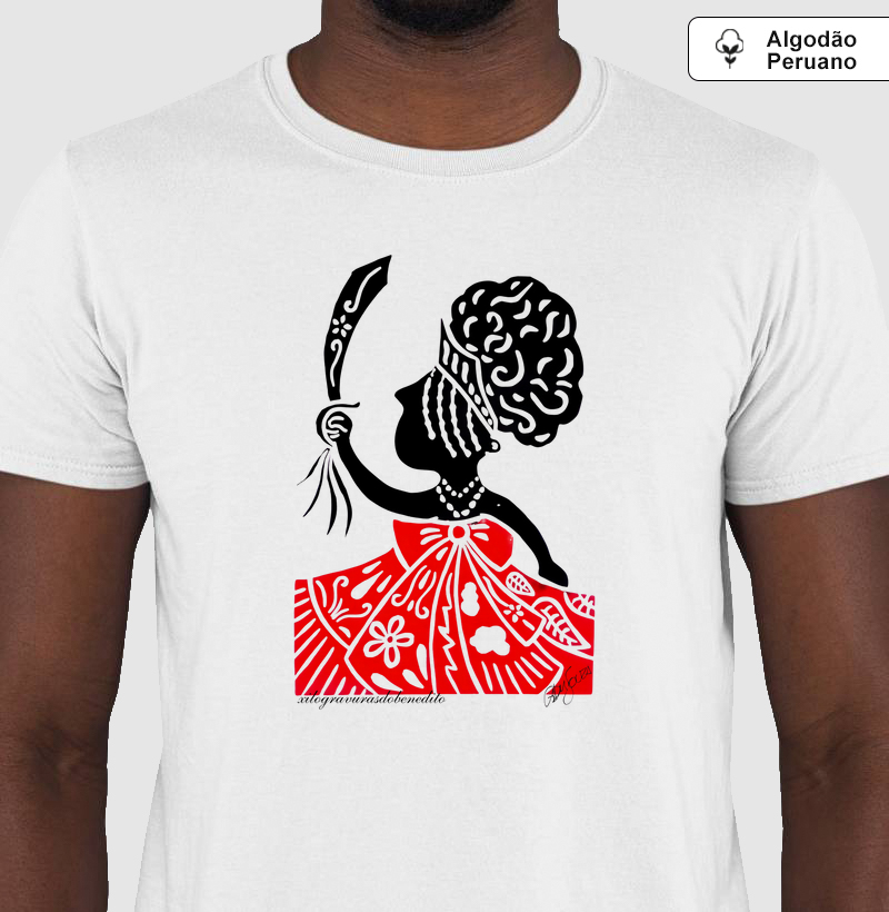 Camiseta Orixá Iansã Oyá  Algodão Peruano | Xilogravura Benedito