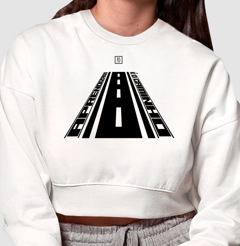 Camiseta Aprendizado é o Caminho - Cropped Moletom