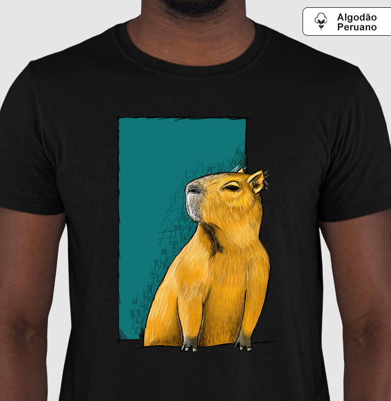 Camiseta Algodão Peruano Capivara
