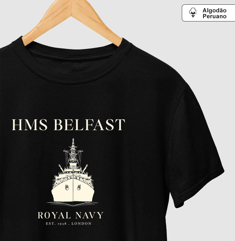 Camiseta Algodão Peruano HMS Belfast — Naval Heritage